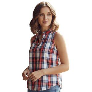 J Crew Womens Top Size 4 Tartan Plaid